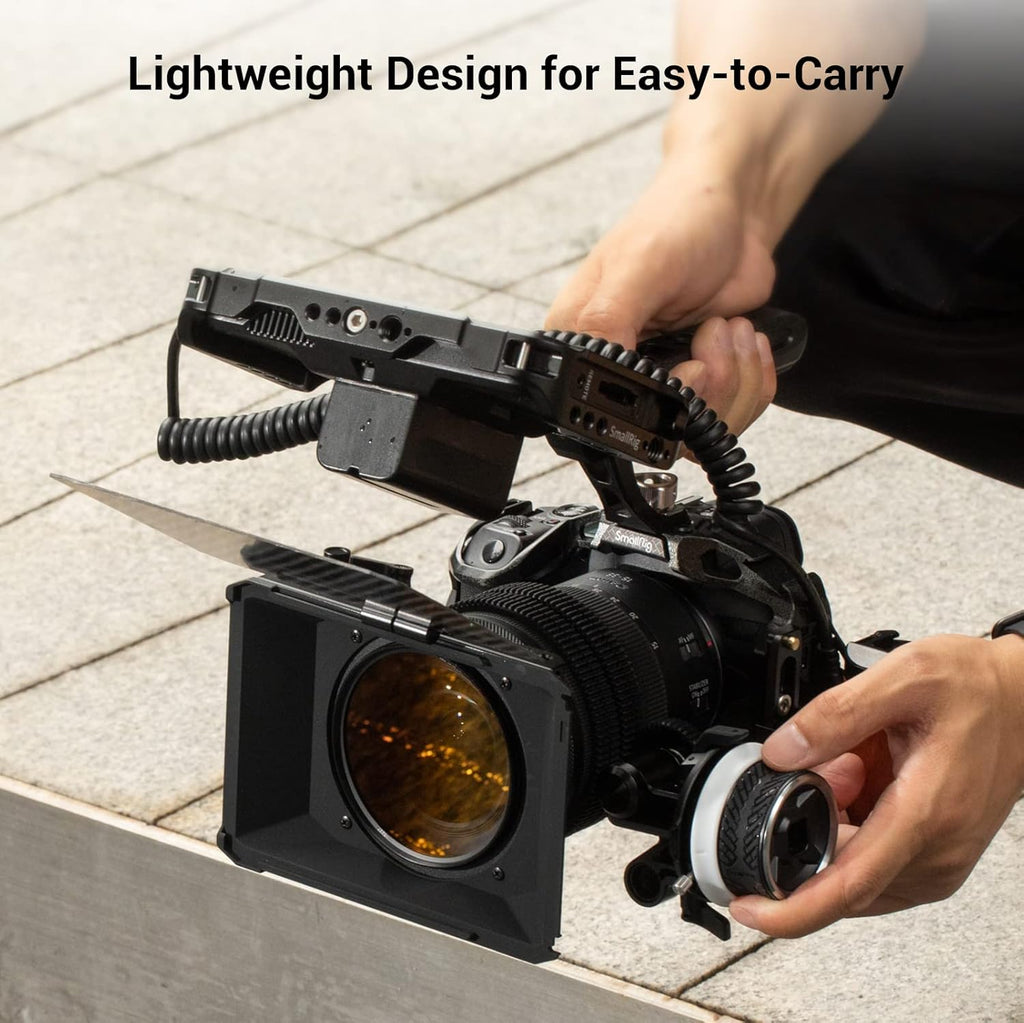 Mini Matte Box Lite with Top Flag for DSLRs and Mirrorless Cameras, Compatible with 67mm/72mm/77mm/82mm/95mm Lenses, with Filter Tray S5801