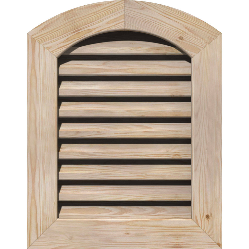 Unfinished Smooth Pine Arch Top Gable Vent B27641
