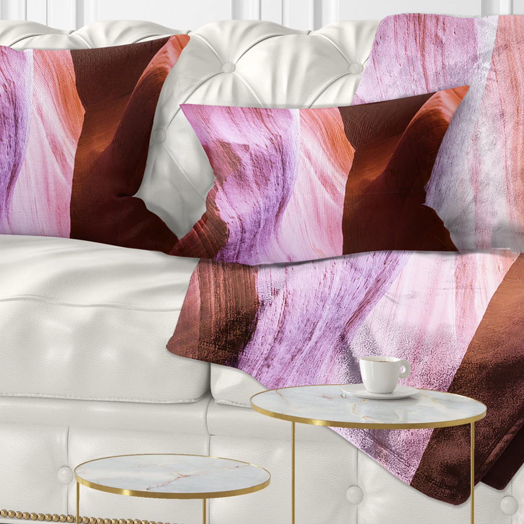 Purple Shade in Antelope Canyon Landscape Photography Throw Pillow Y109