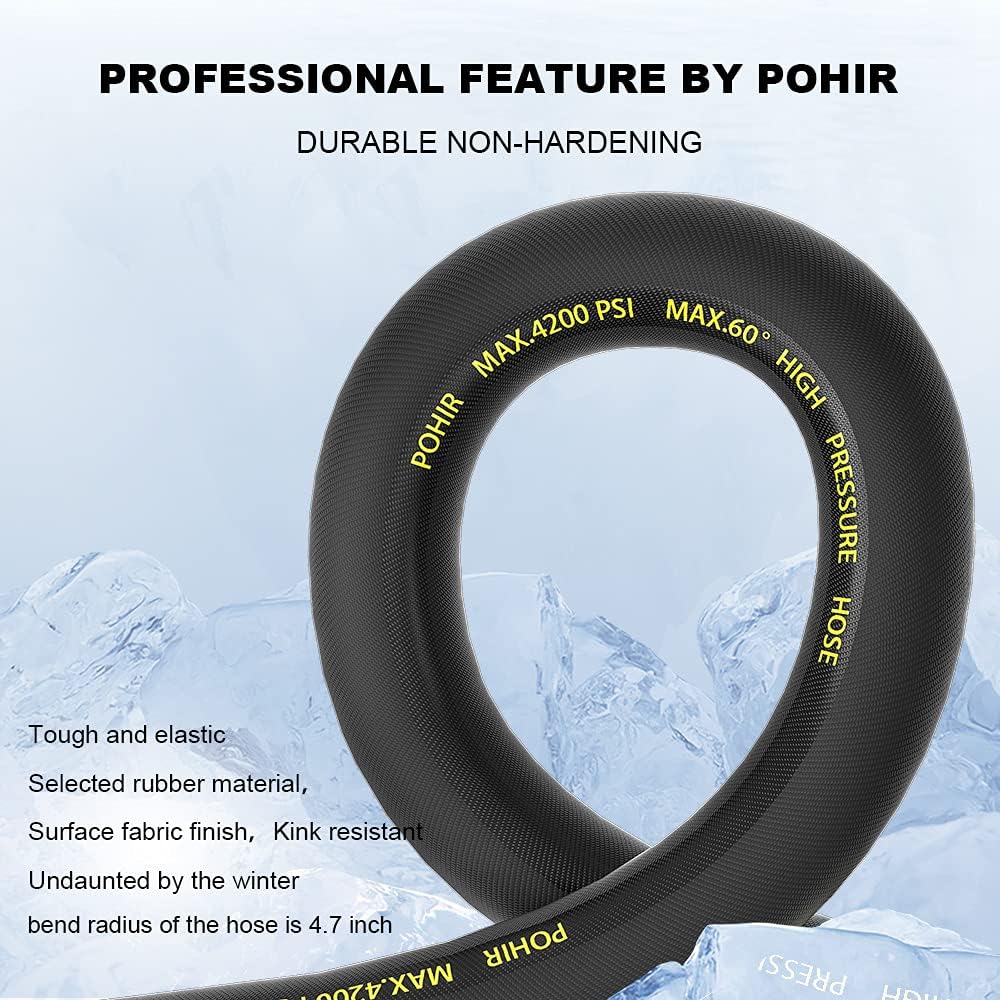 70 ft 3/8 Quick Connect Pressure Washer Hose 4200 PSI, Pack of 2 M9725