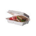 2-Compartment Hinged Sugarcane Clamshell G48112