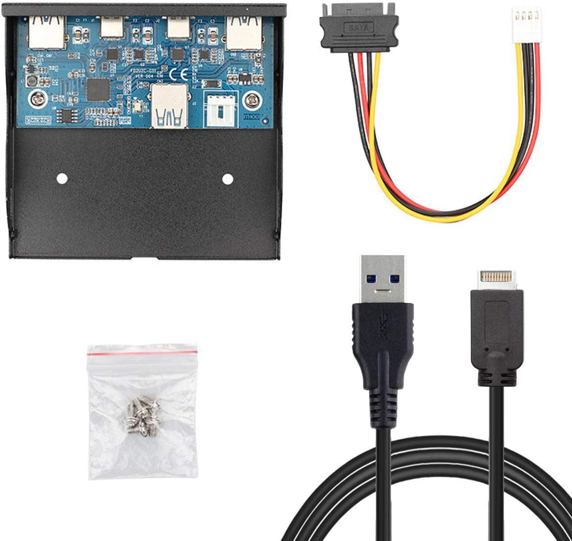 USB 3.1 Front Panel Header to USB-C & USB 3.0 HUB 4 Ports Motherboard Cable G912