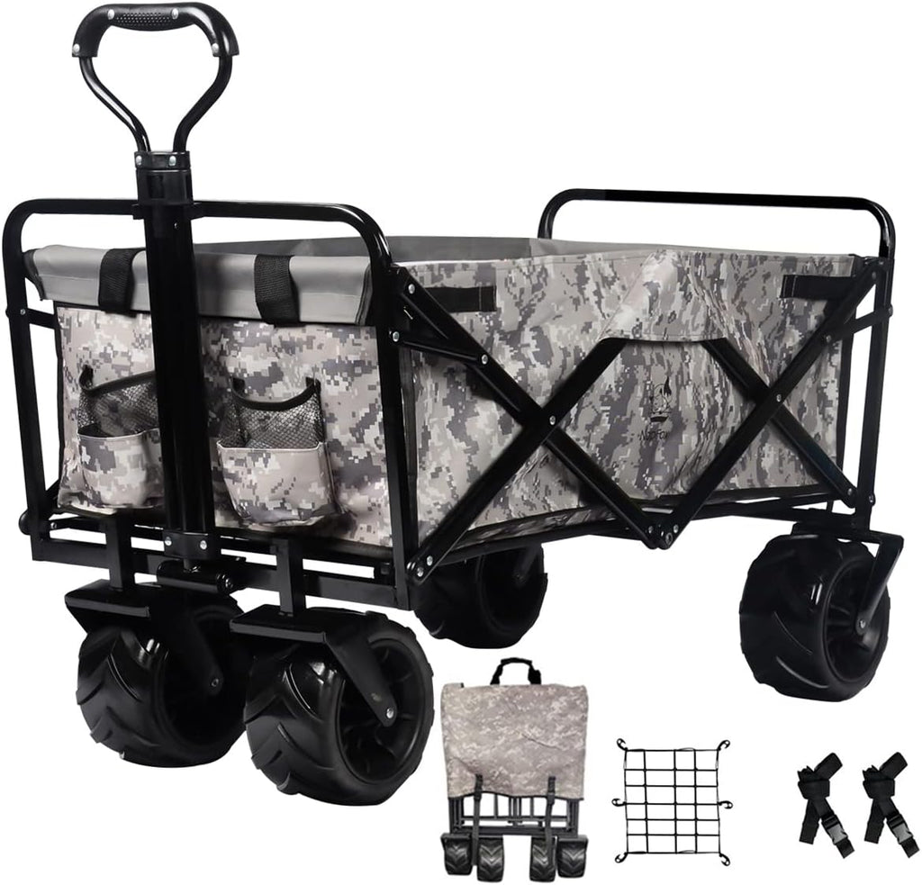 Black Heavy Duty Folding Utility Cart with Universal Wheels Adjustable Handle P20283