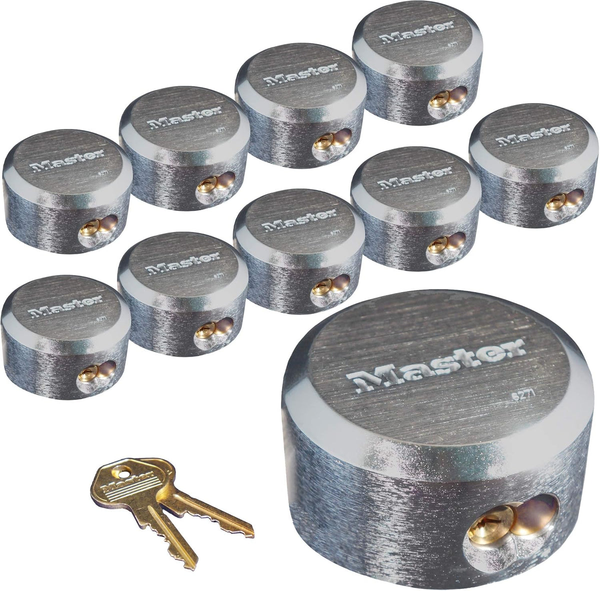 10 Pack Chrome Rekeyable Pin Tumbler Padlock U14453