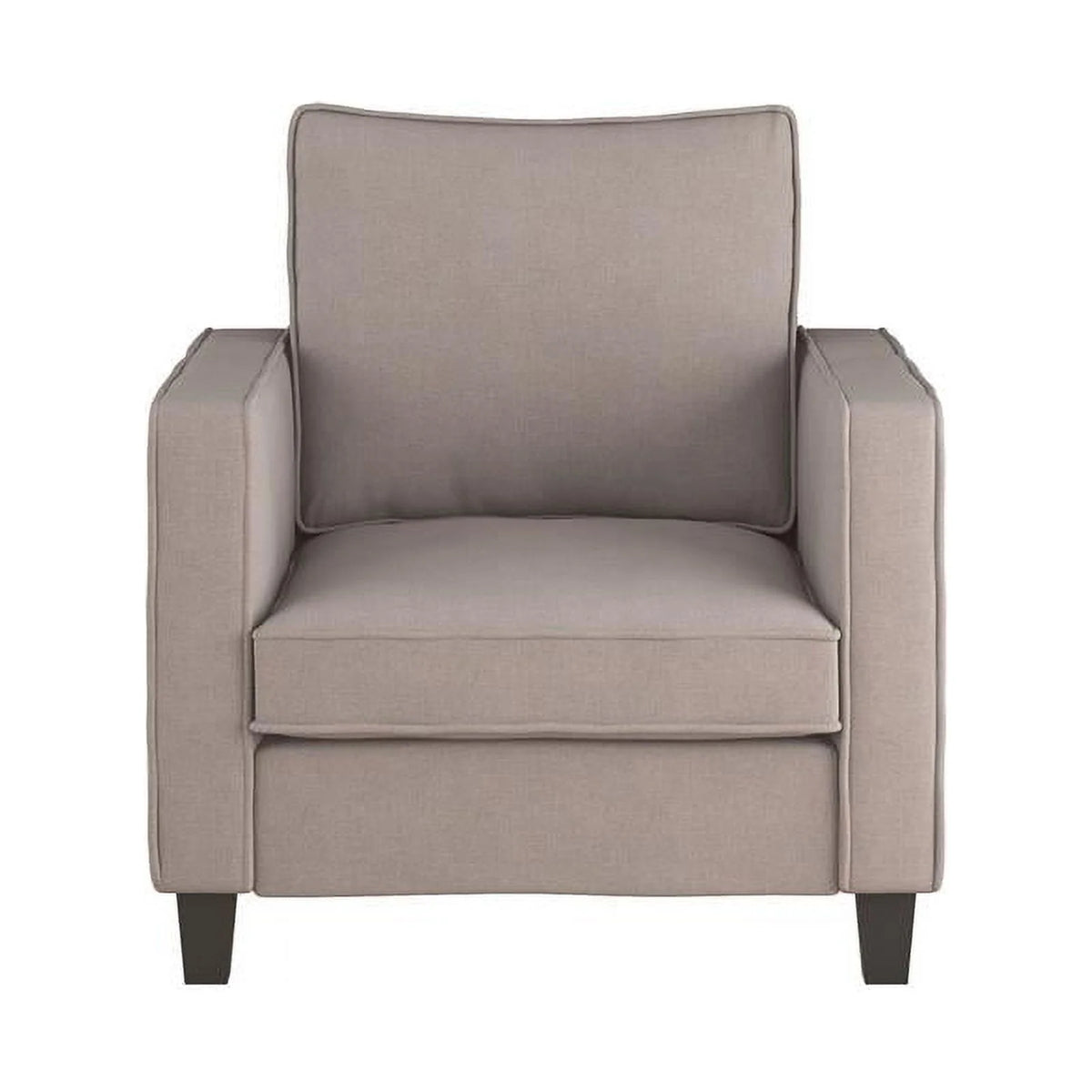 Beige Fabric Loveseat Sofa and Accent Chair Set - 2pcs D72453