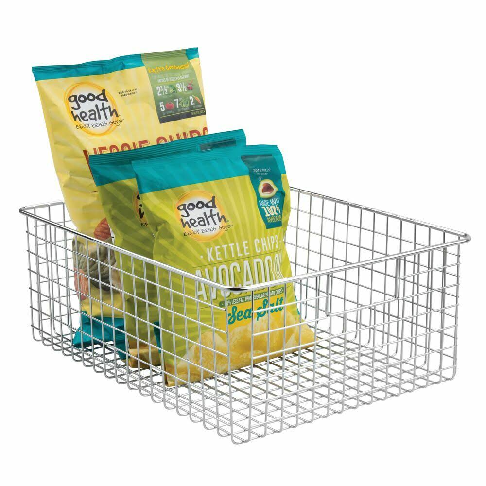 Metal Wire Food Organizer Storage Bin Baskets with Handles D968