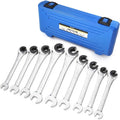72 Gears CR-V Chrome Vanadium Steel 9-piece Metric Ratchet Open End Wrench Set W81142