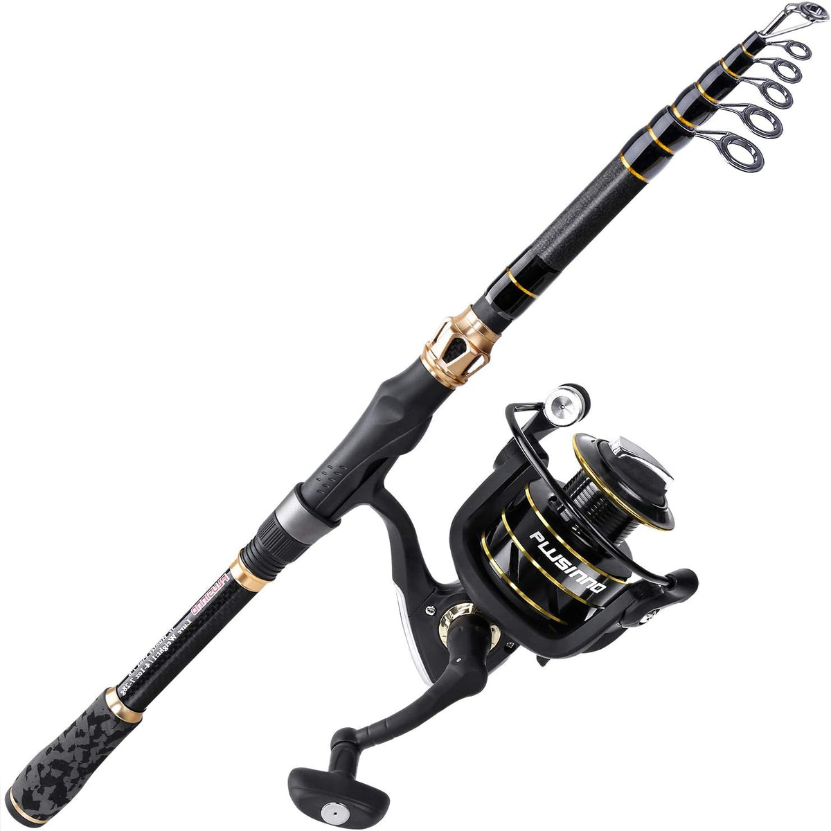 Carbon Fiber Telescopic Fishing Rod and Reel Combo I3890
