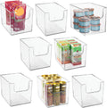 White Plastic Open Front Storage Organizer Bin Basket, 8 Pack H211351
