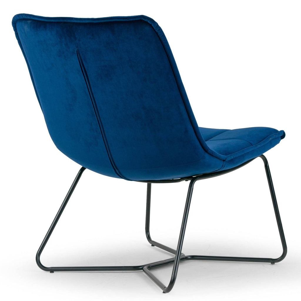 Cappuccino Armless Accent Chair with Black Metal Legs S52337