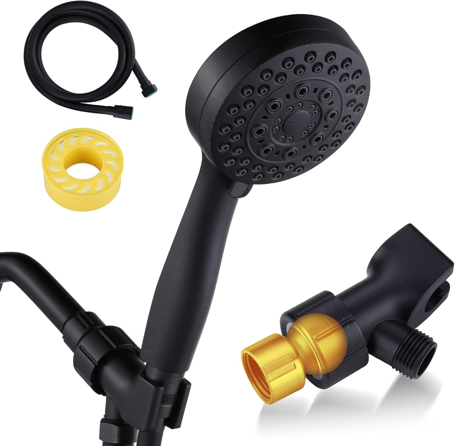 Dual Chrome Shower Head Combo with Handheld, 59" Hose, Pack of 2 W960736
