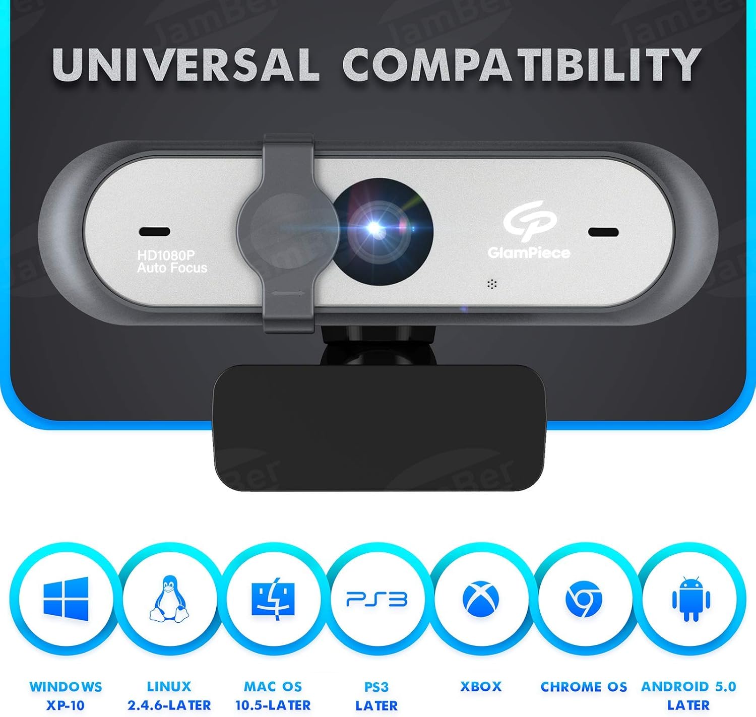 HD Webcam Autofocus 1080p with Stereo Microphone USB Webcam Pack of 2 R517175