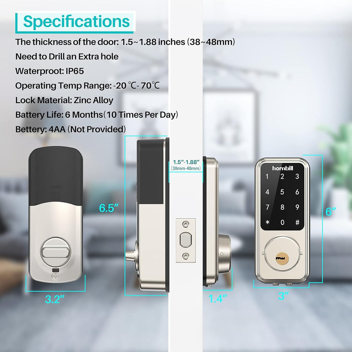 Smart Lock with Touch Screen Keypads and App Control L7461