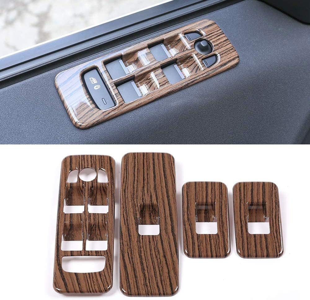 Carbon Black ABS Chrome Window Lift Button Frame Trim J35909