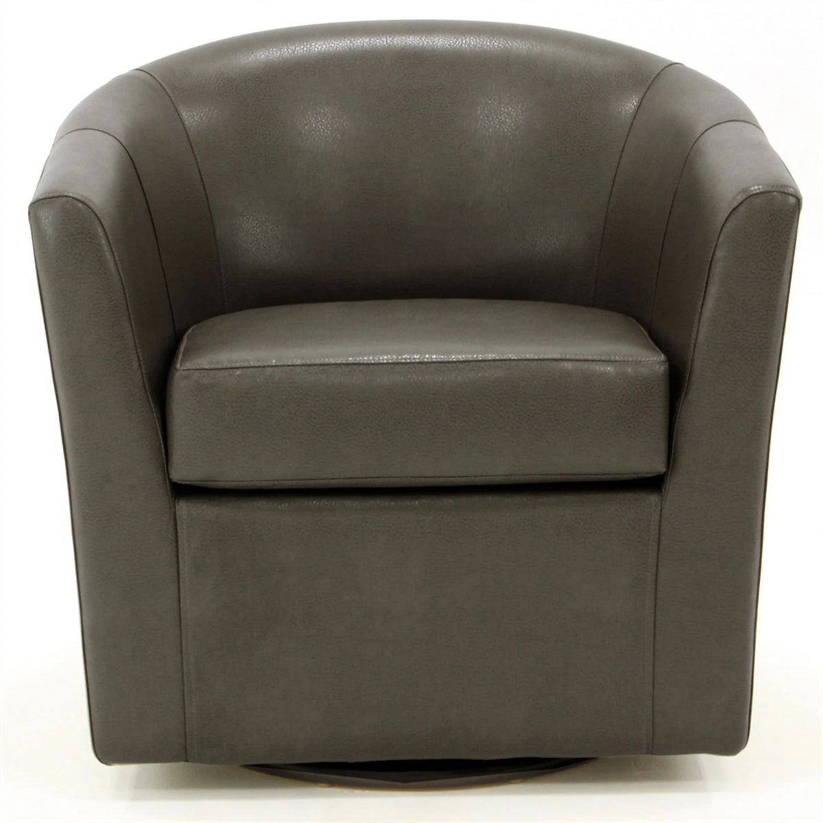 Charcoal Faux Leather Swivel Club Chair O637084