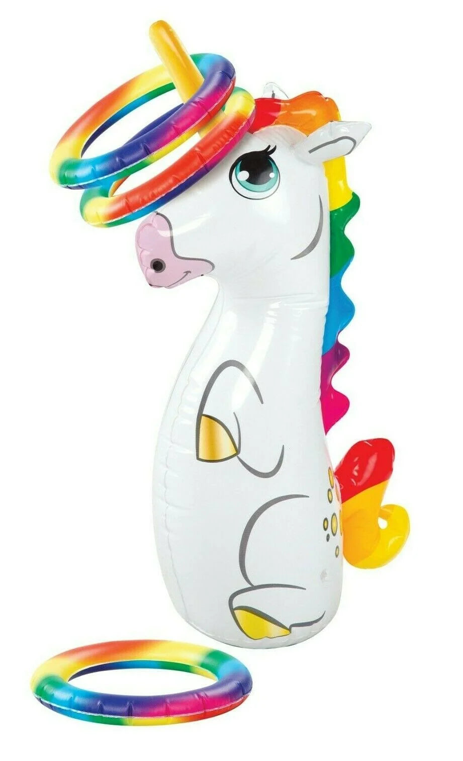 Inflatable Unicorn Ring Toss Game Swimming Pool Toy W641561