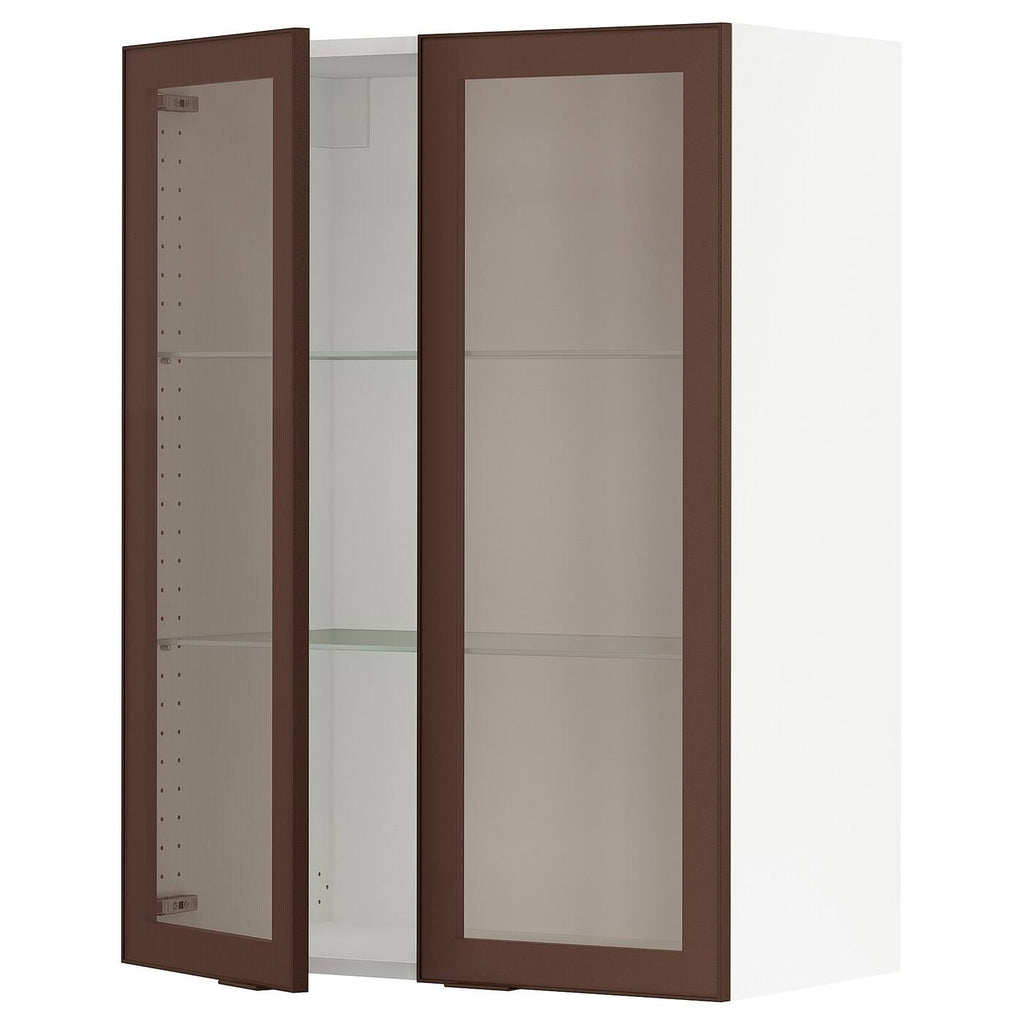 White Wall Cabinet with 2 Glass Doors R76332