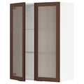 White Wall Cabinet with 2 Glass Doors R76332