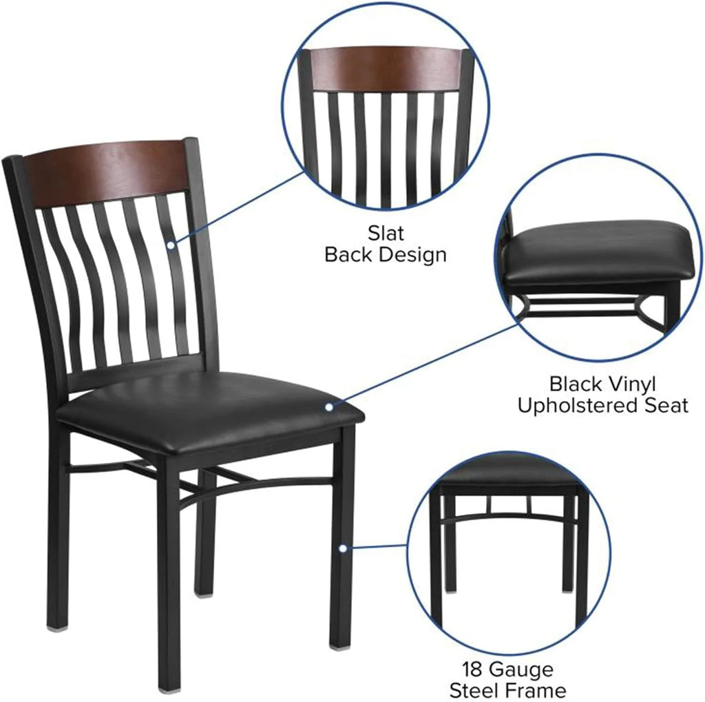 Black Vinyl Seat Restaurant Chair Y32775