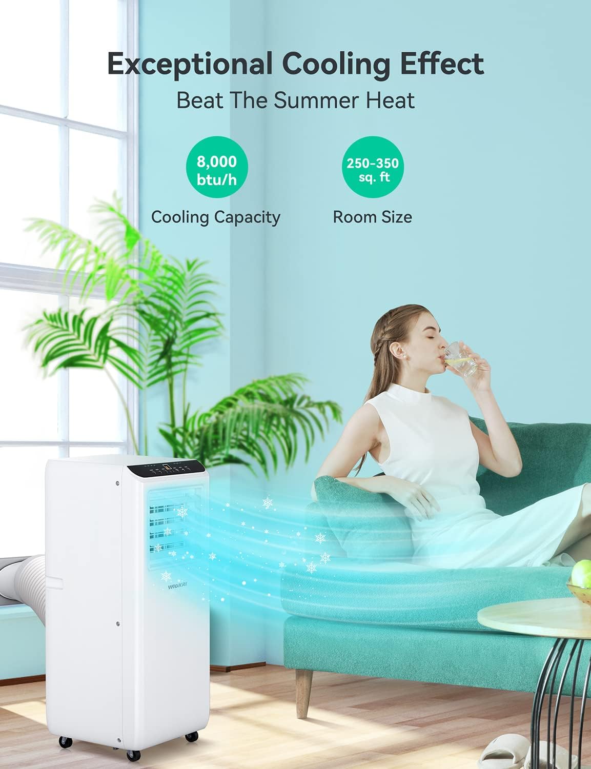 Portable Air Conditioner 8000 BTU 3-in-1 with Fan & Dehumidifier Z90411