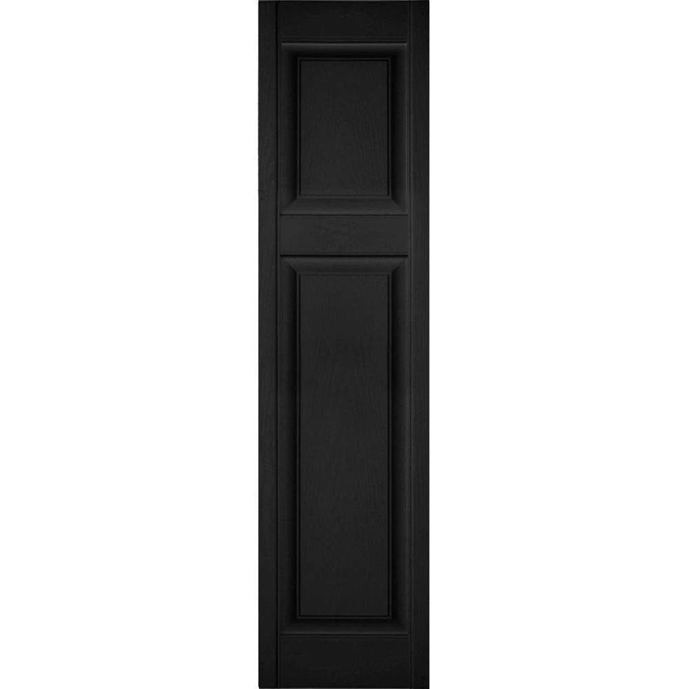 Black Vinyl Raised Panel Shutters Pair B287067