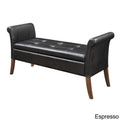 Espresso Faux Leather Storage Bench W199