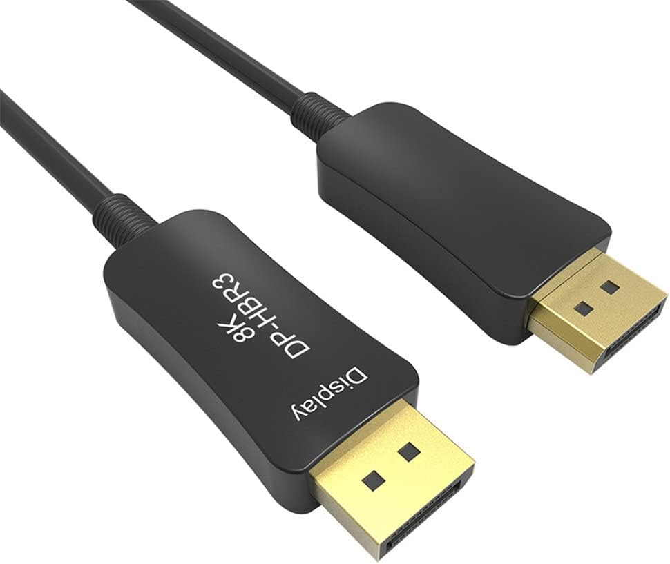Fiber DP to DP Cable Male to Male 32Gbps 8k@60HZ 4K@140HZ, DP 1.4 Display Port, 33ft Pack of 2 F951641