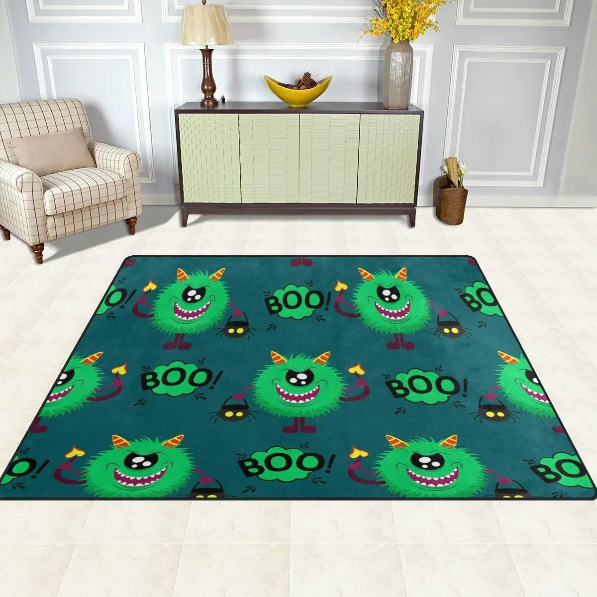 Green Monsters Lightweight Carpet Mats Area Rug O726