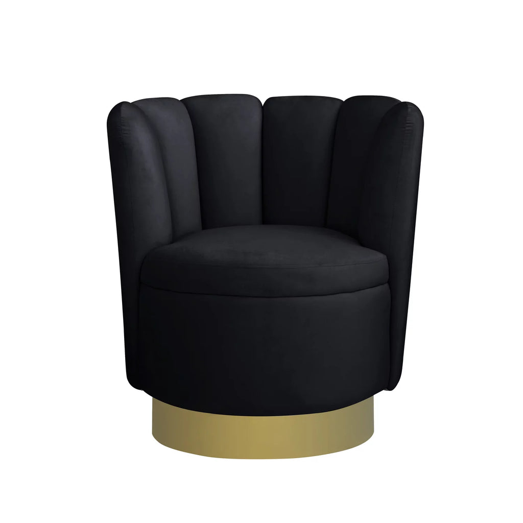 Black Velvet Swivel Accent Chair P895400