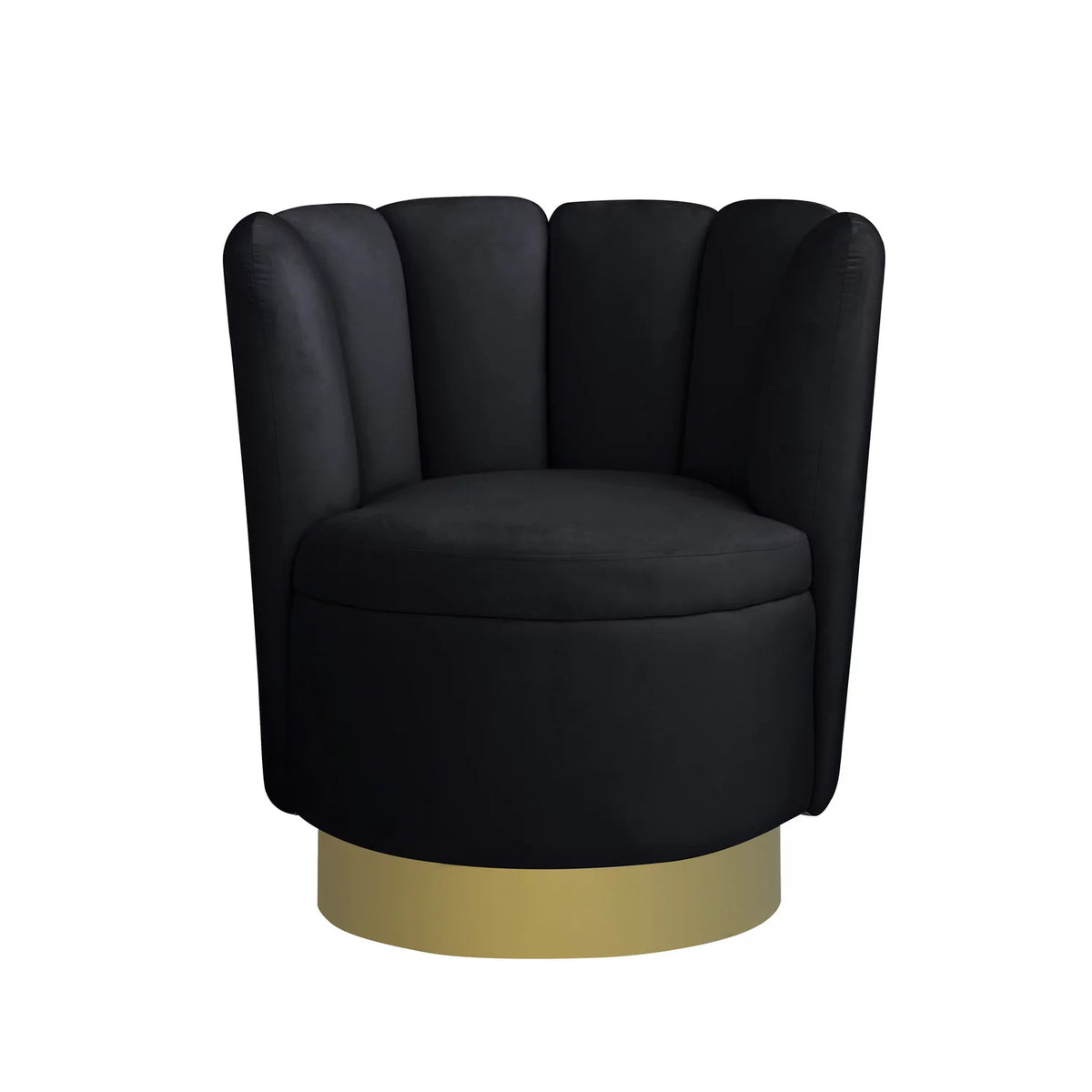 Black Velvet Swivel Accent Chair P895400