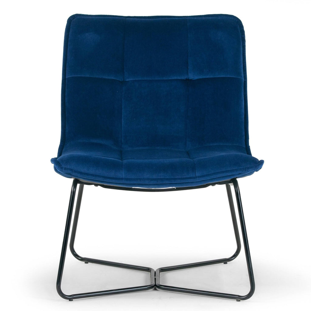 Cappuccino Armless Accent Chair with Black Metal Legs S52337