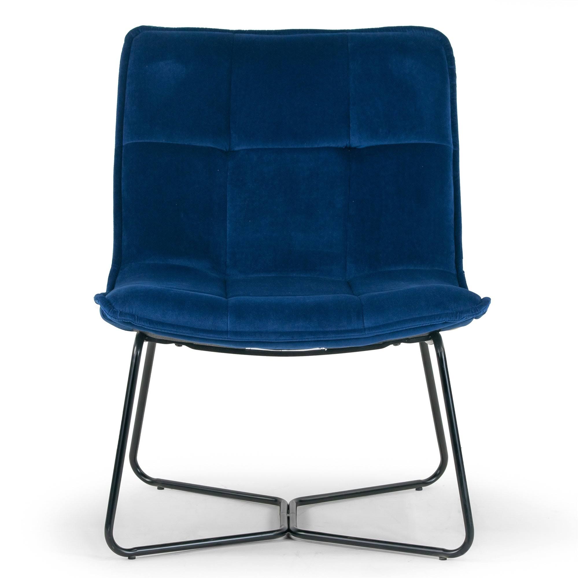 Cappuccino Armless Accent Chair with Black Metal Legs S52337