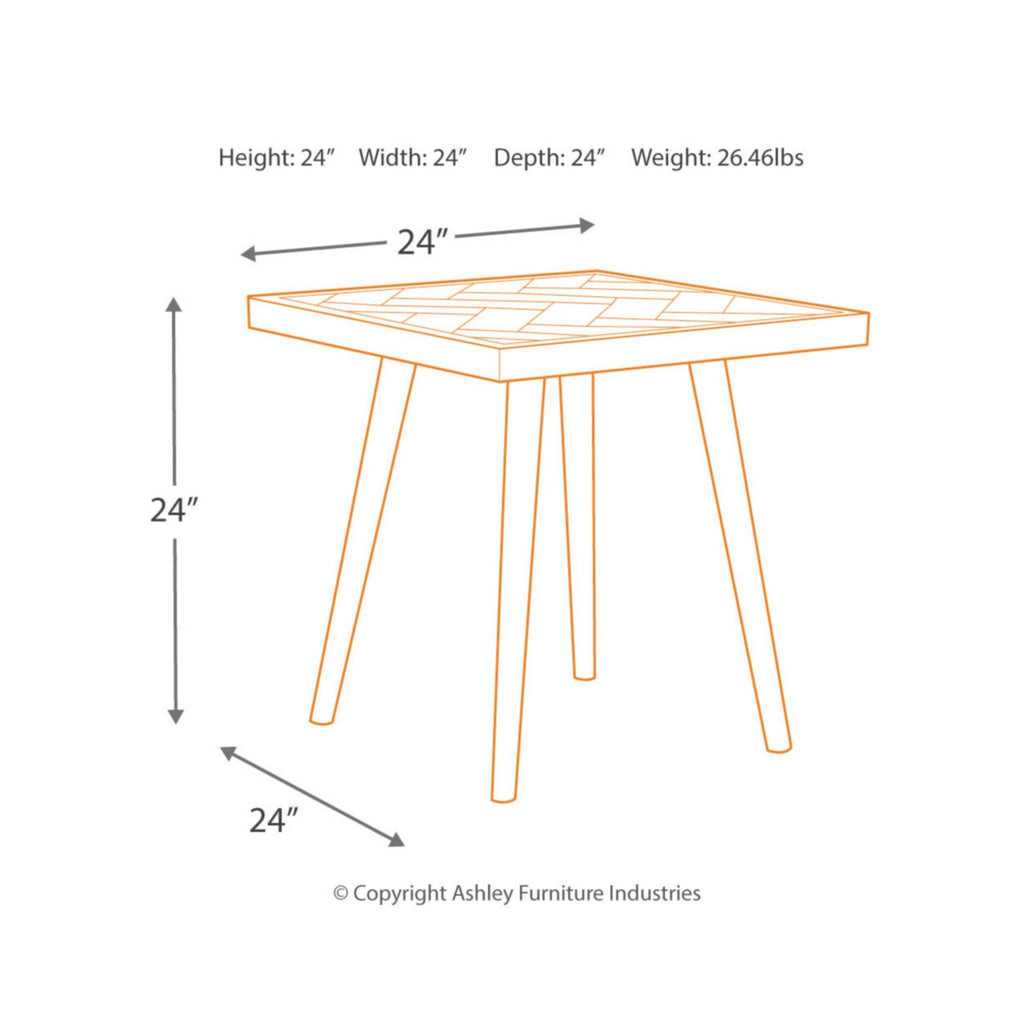 Light Brown Square End Table B187111