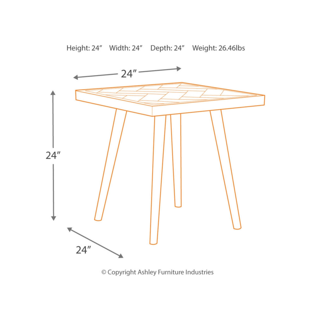 Light Brown Square End Table B187111