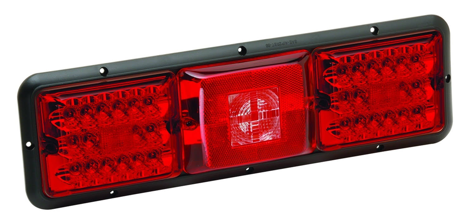 Red LED Taillight with Black Base W498