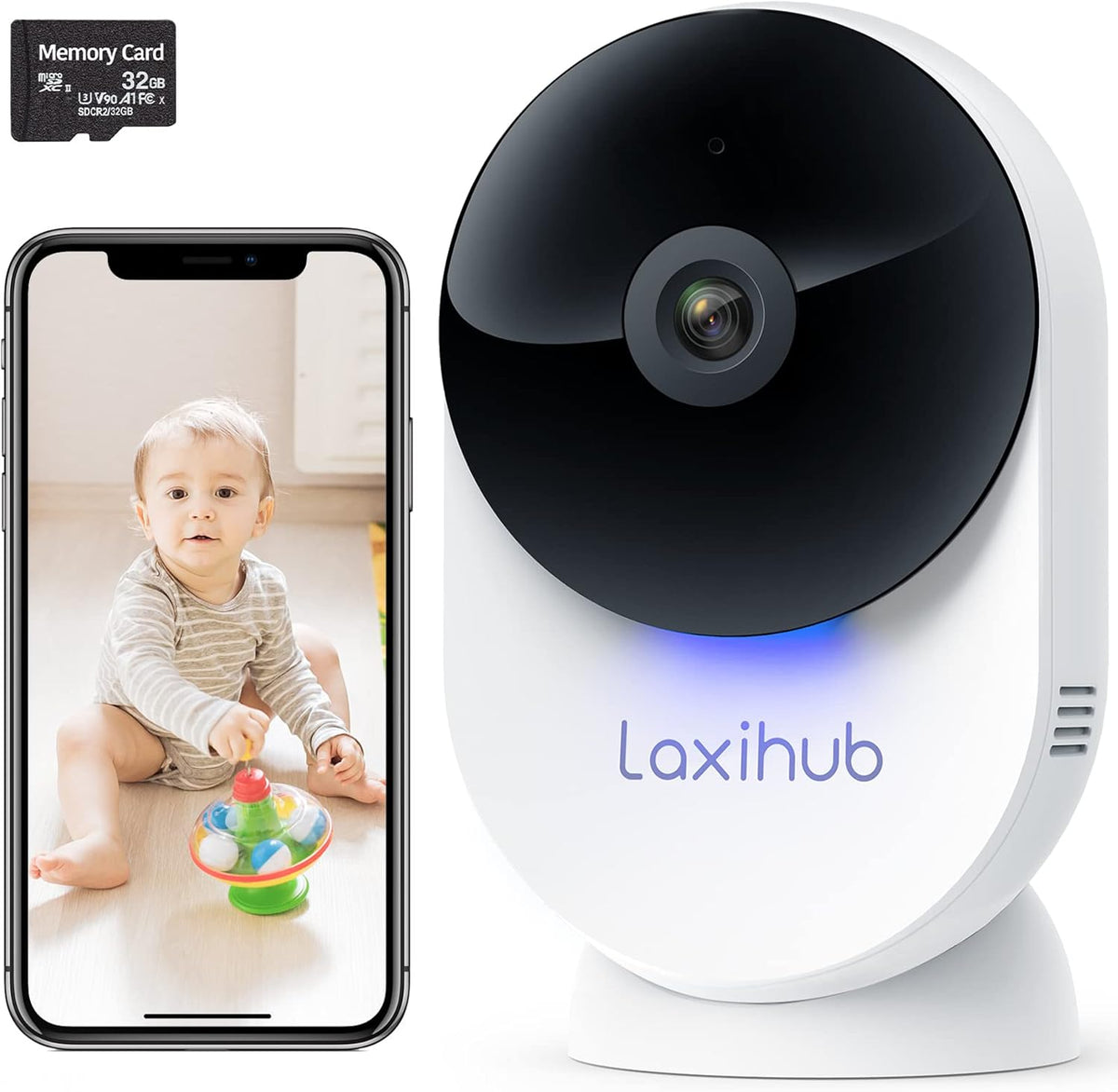 White 1080P FHD Security Camera with Night Vision, Pack of 2 N632820