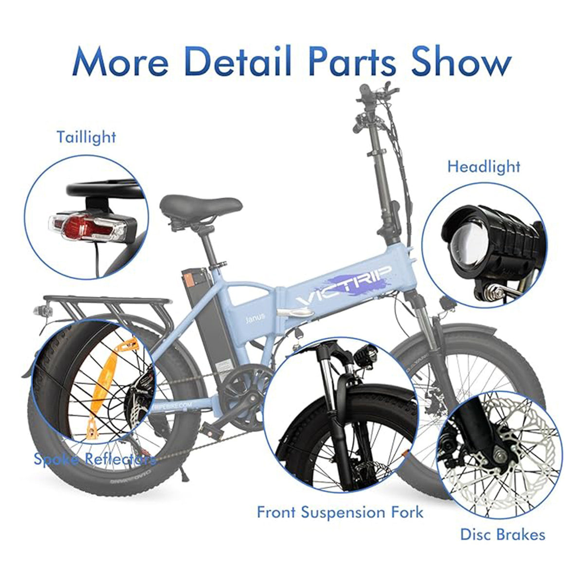 Electric Bike 20.8Ah Battery 500W 7 Speed 20 x 3.0 Fat Tire LCD Display N55667