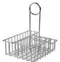 Silver Wire Condiment Caddy with Sign Clip and 4 Compartments F898901