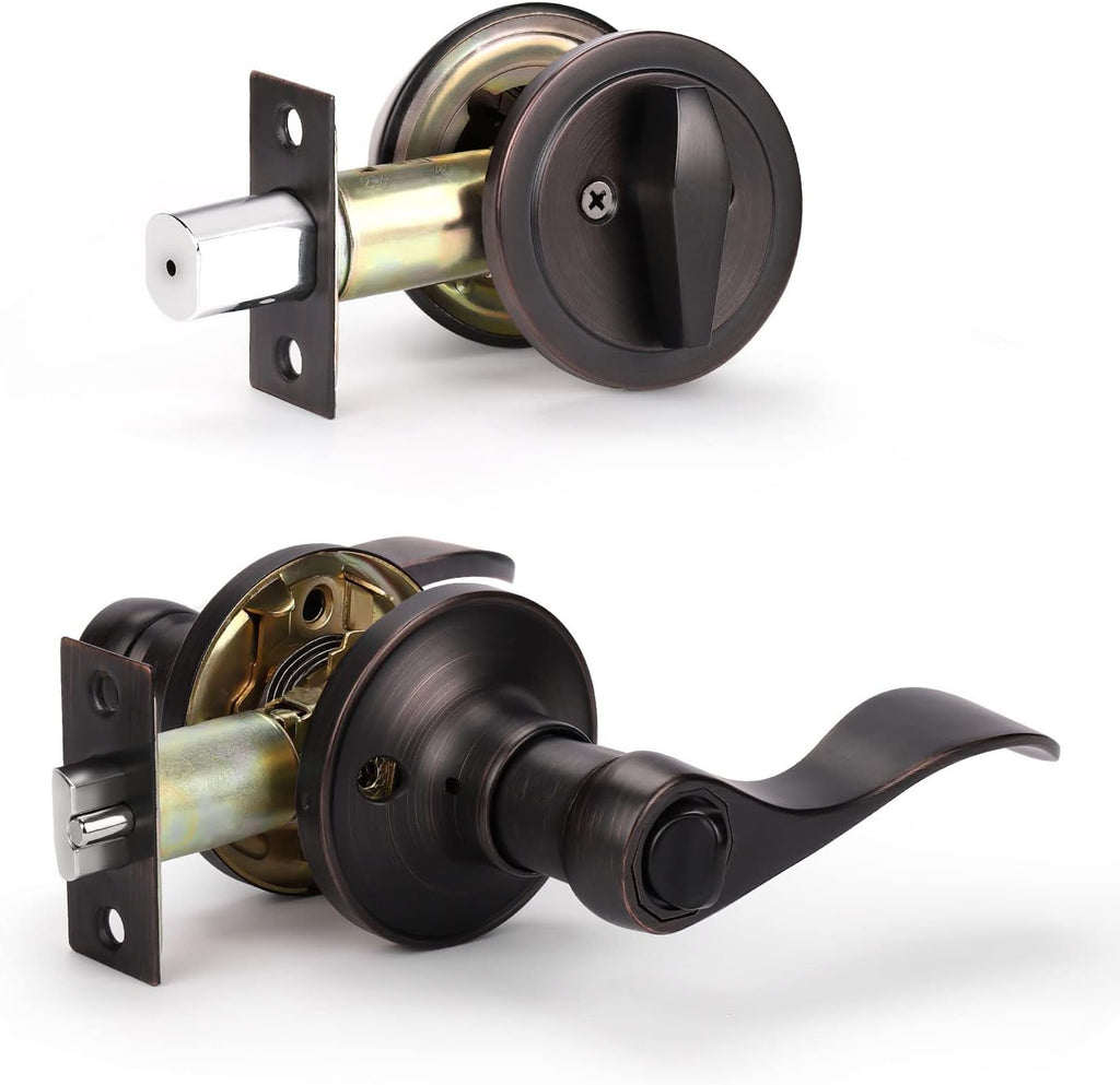 6 Pack Oil Rubbed Bronze Passage Door Levers D2982