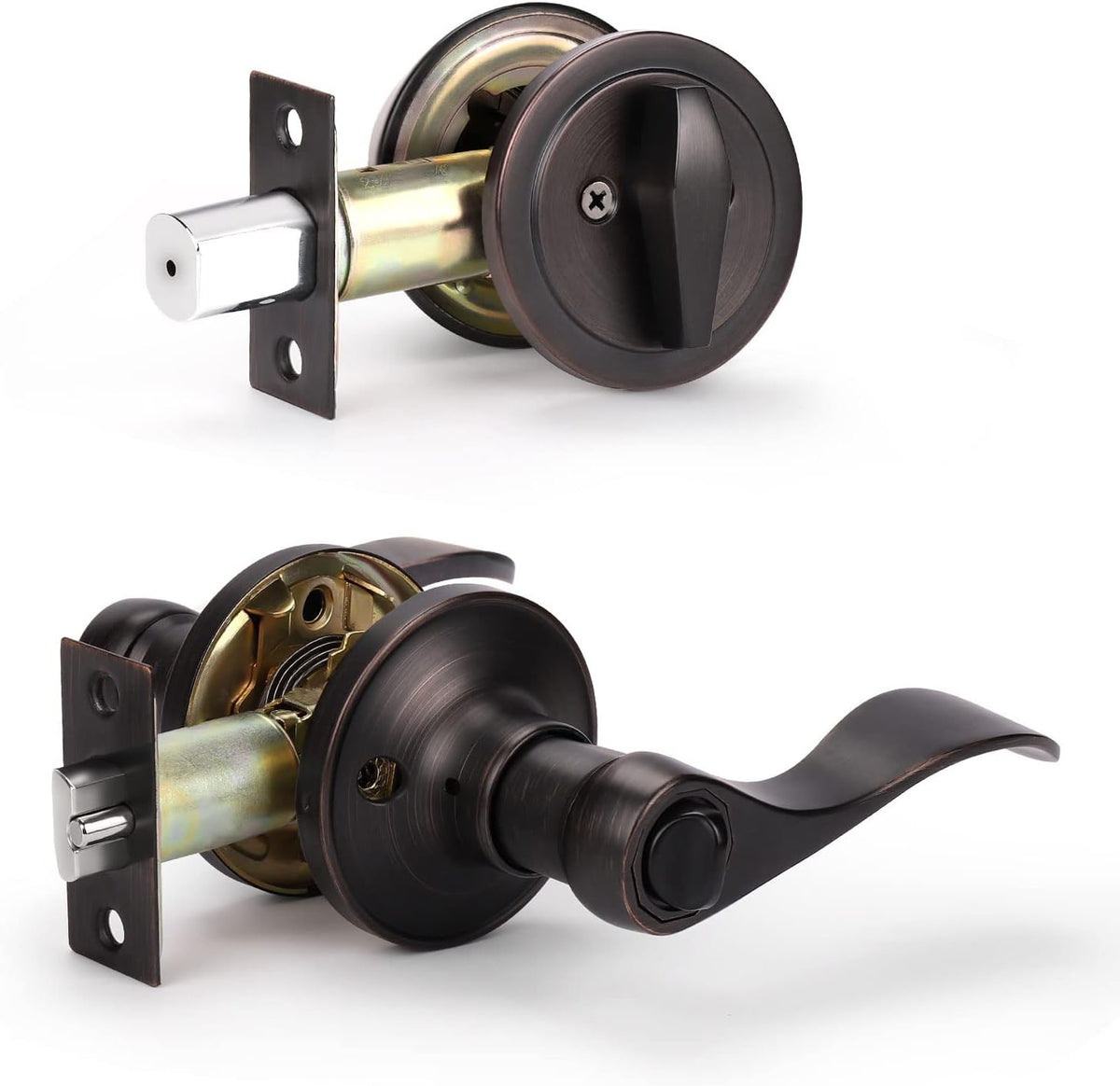 6 Pack Oil Rubbed Bronze Passage Door Levers D2982