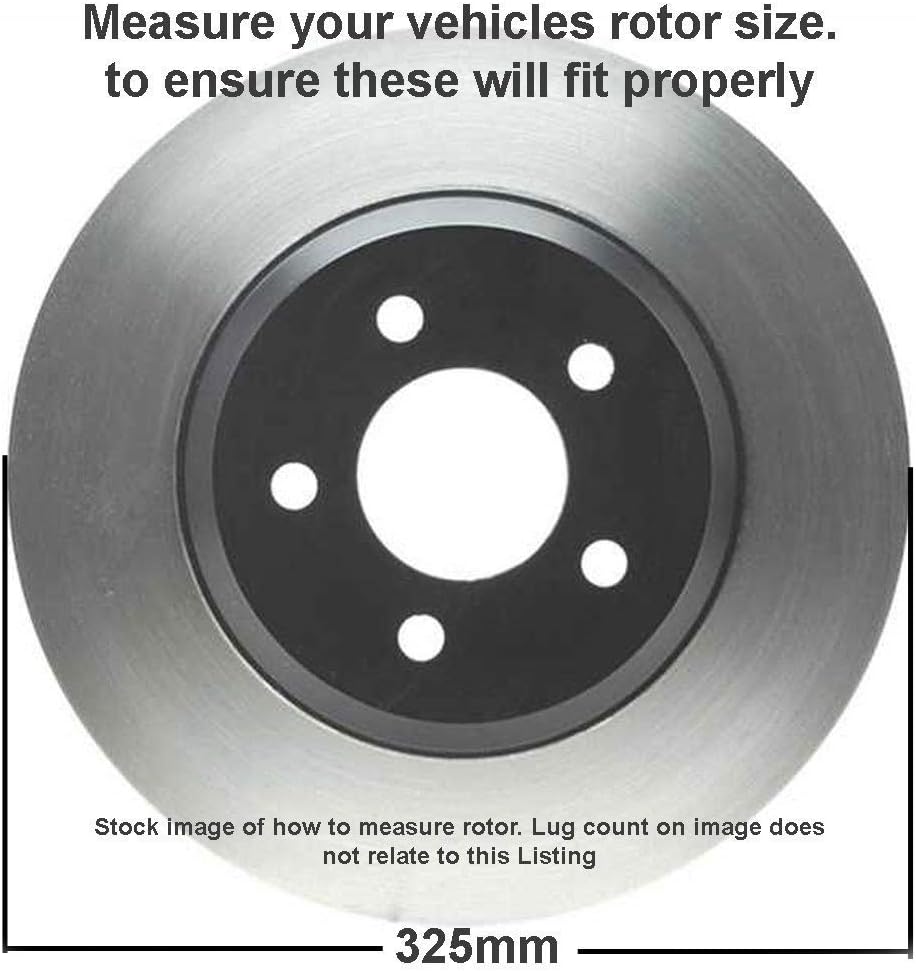 325mm Front Disc Rotors w/Brake Pads Kit 6pc Set P464