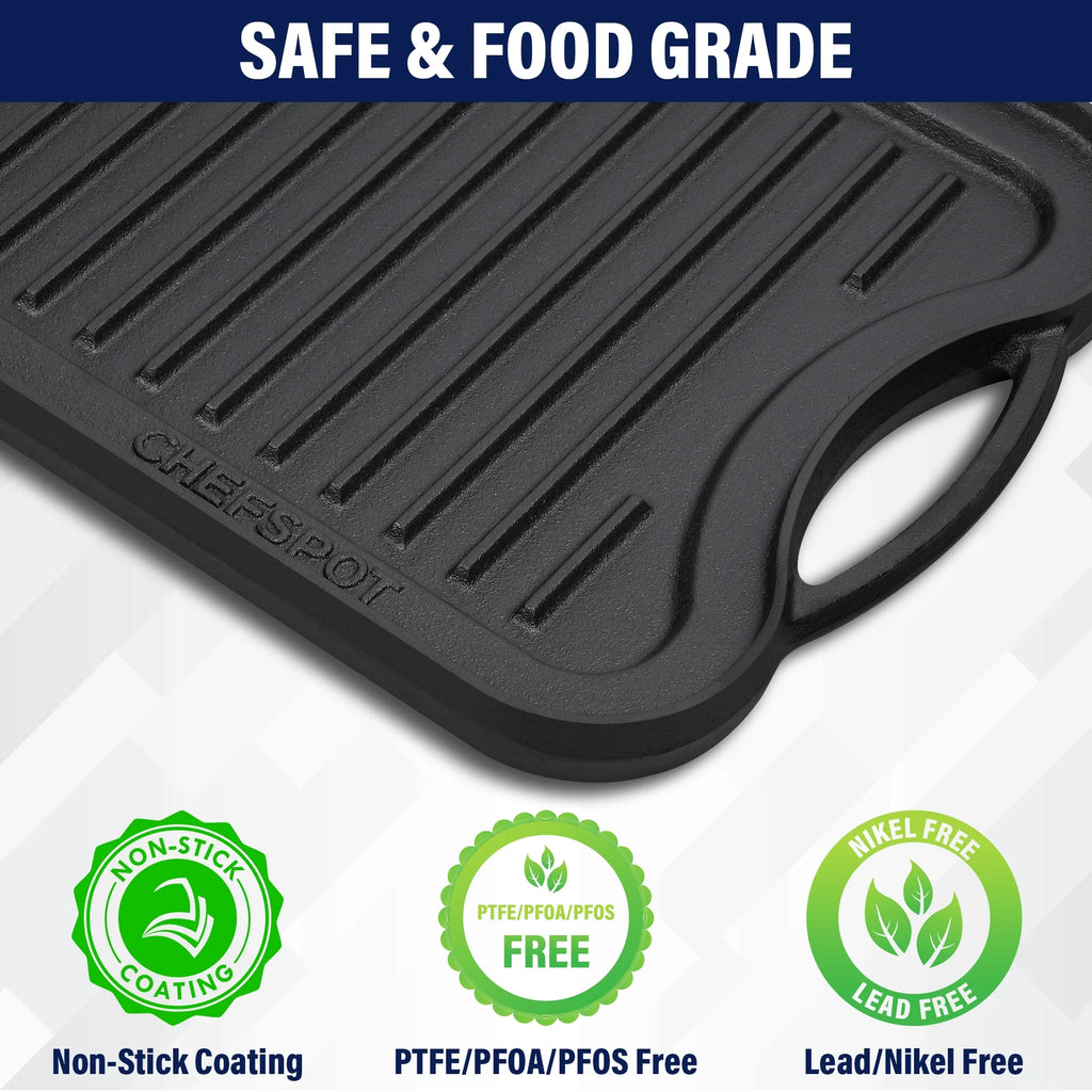 Preseasoned Cast Iron Reversible Griddle Plate Pan V4142