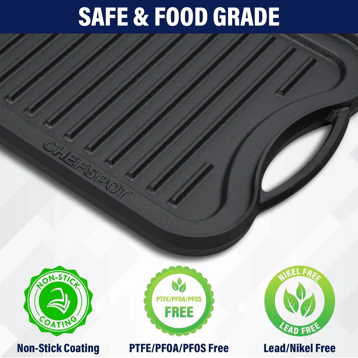 Preseasoned Cast Iron Reversible Griddle Plate Pan V4142