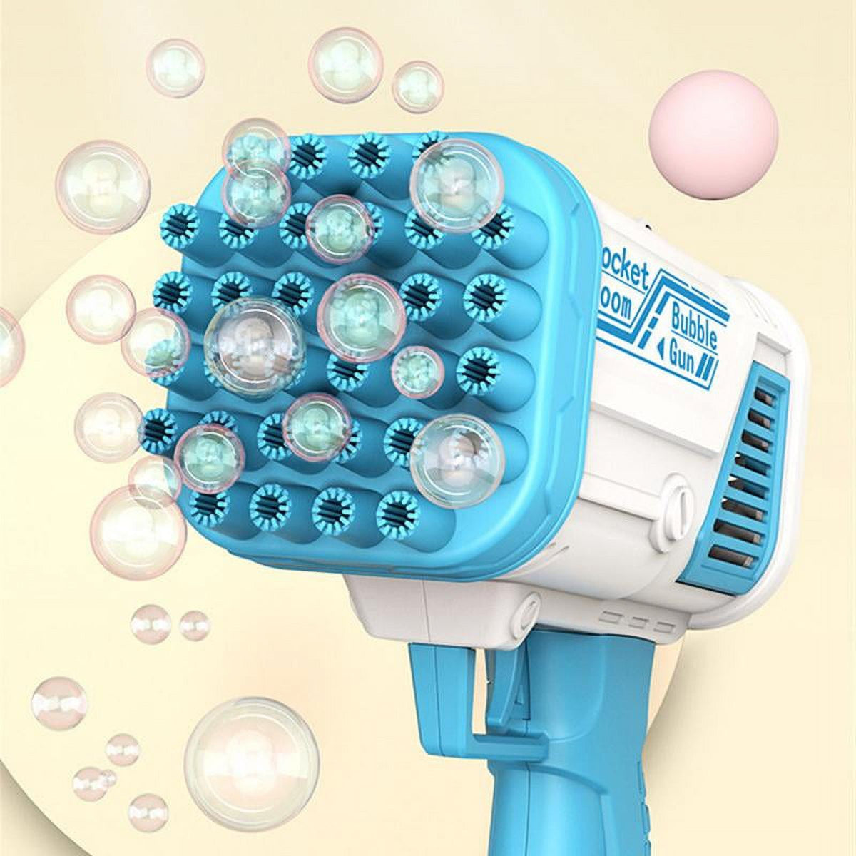 Electronic Bubble Maker Outdoor Play 32Hole Rocket Boom Bubble Toy Q8938