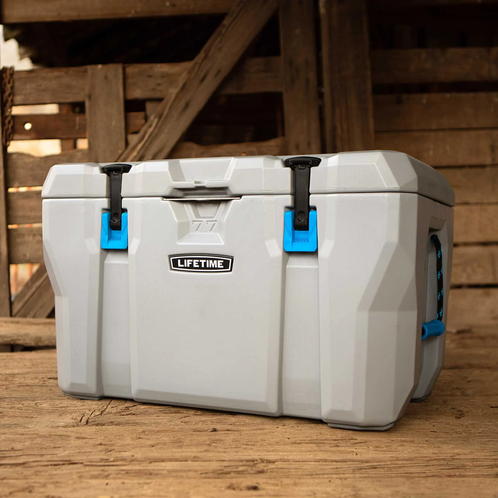 77 Quart Polyethylene Cooler, Light Gray T6031