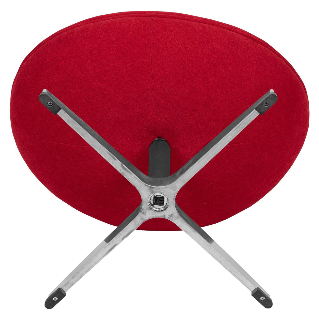 Red Fabric Saddle Wing Ottoman U275