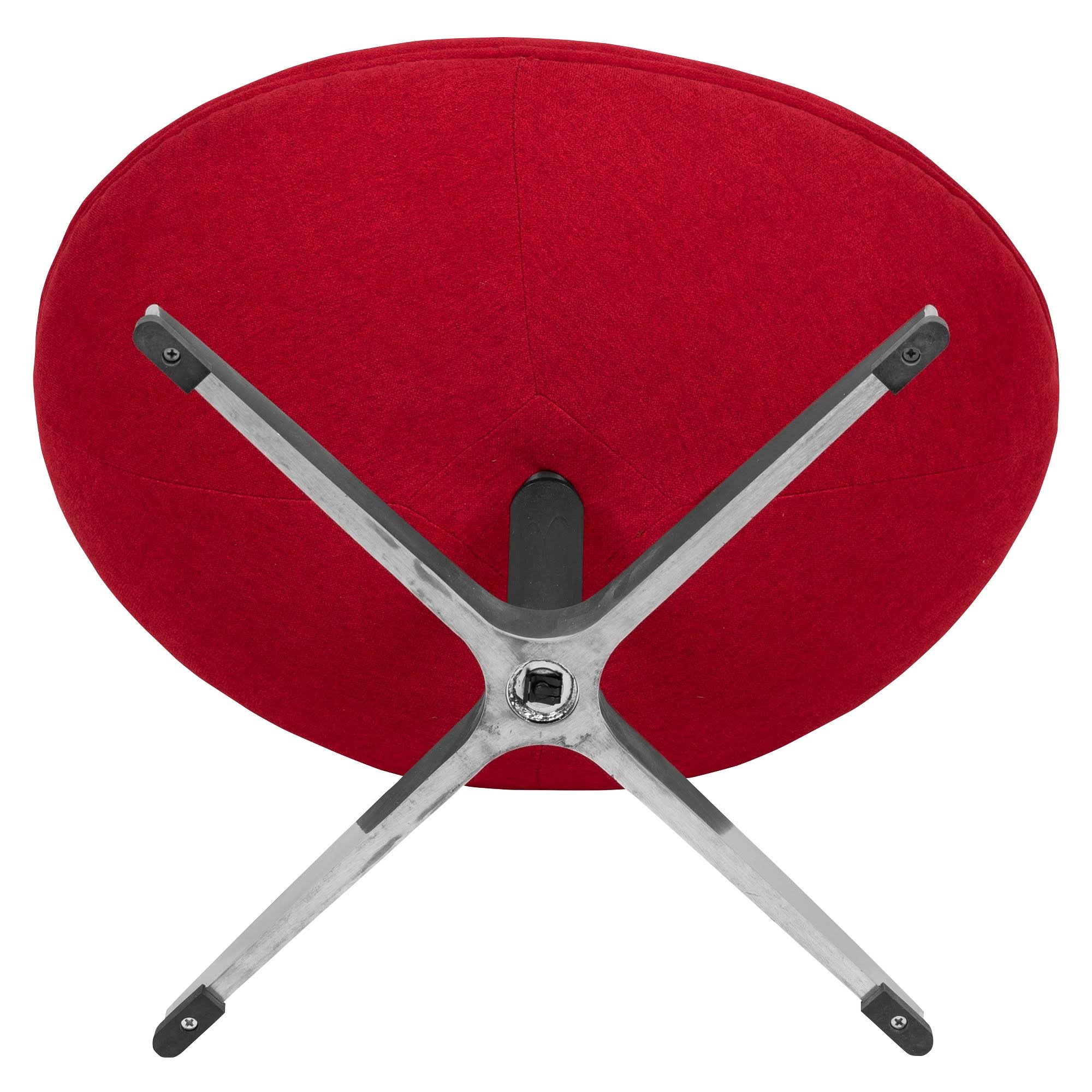 Red Fabric Saddle Wing Ottoman U275