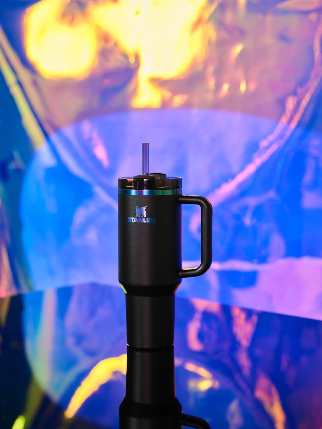 40oz Tumbler with Lid and Straw - Black X397
