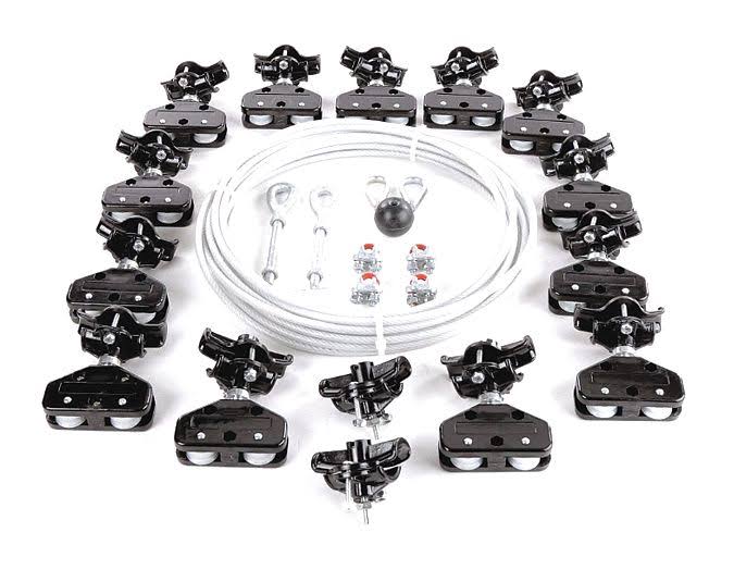Festoon System Kit, 1/4 in Rope, L 80 ft O605