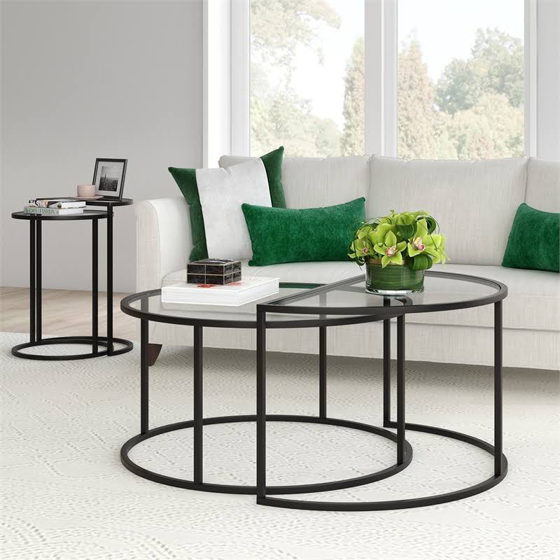 Blackened Bronze Nested Coffee Table Set Z731388